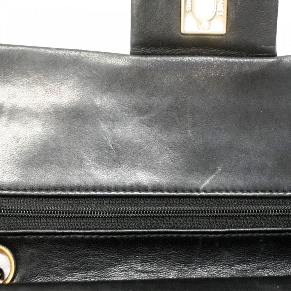 Chanel Shoulder Bag Matelasse W Flap Chain Lambskin Black Women's - Picture 9 of 16